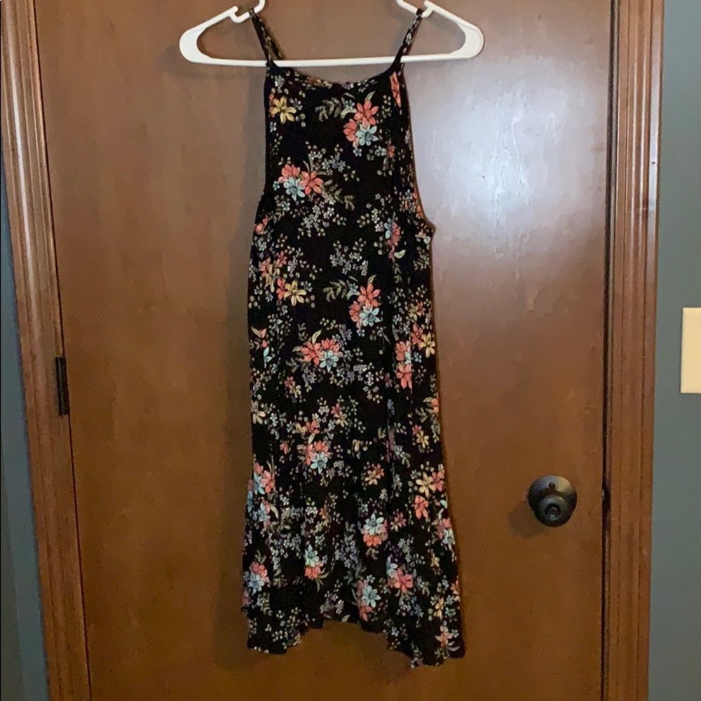 High neck flare-out dress